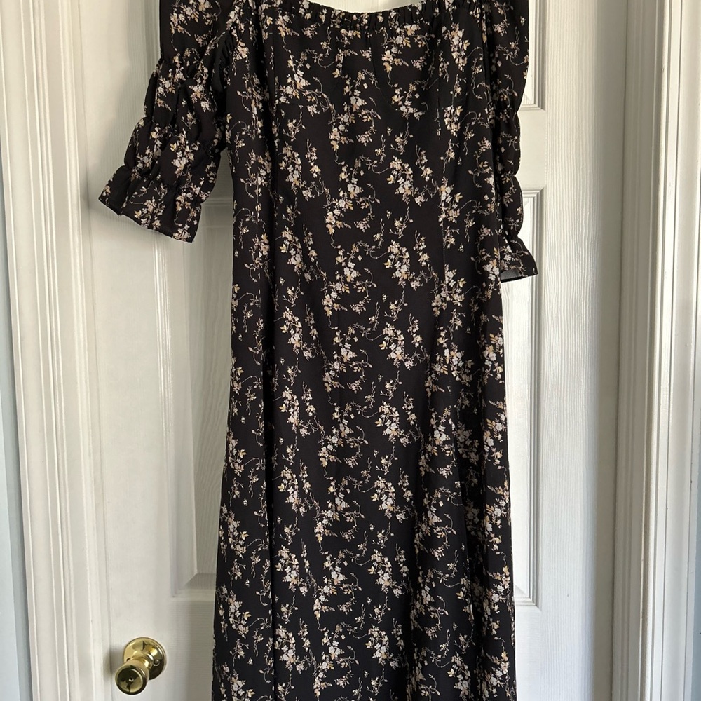 A.P.C. Black Floral Long Sleeve Dress
